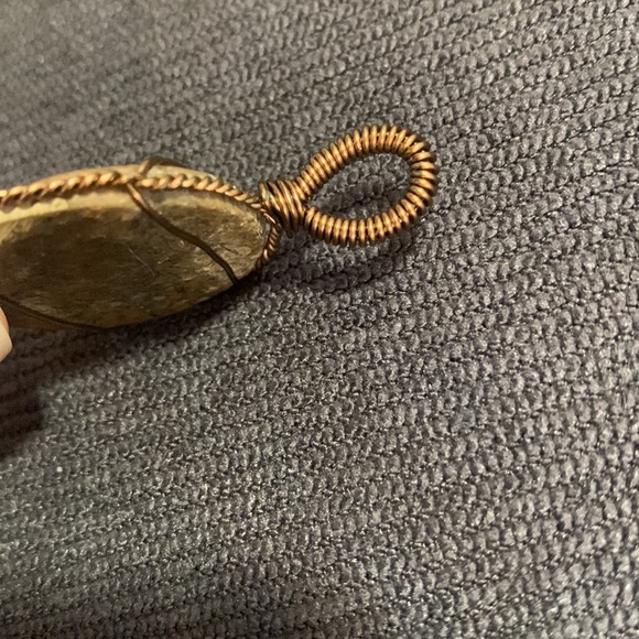 Handmade ammonite fossil wire wrapped wearable art pendant for necklace unisex - Picture 12 of 13